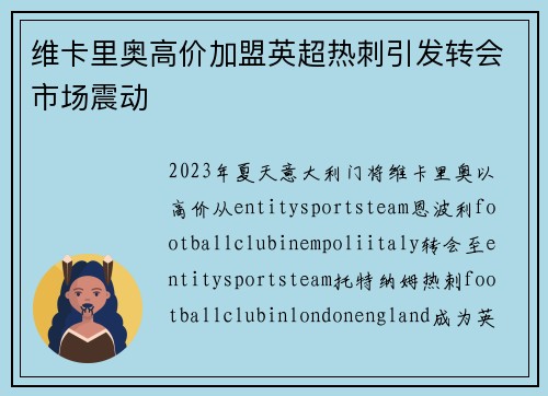 维卡里奥高价加盟英超热刺引发转会市场震动 维卡里奥高价加盟英超热刺引发转会市场震动
